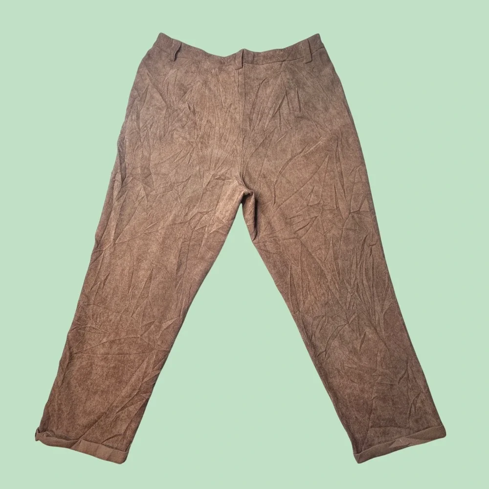 SHEIN Pants Mens 2XL Brown Corduroy Tapered Cuffed Straight Leg 6123371